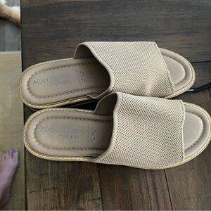 Adam Tucker Me Too tan slide size 9 with elastic top and small wedge